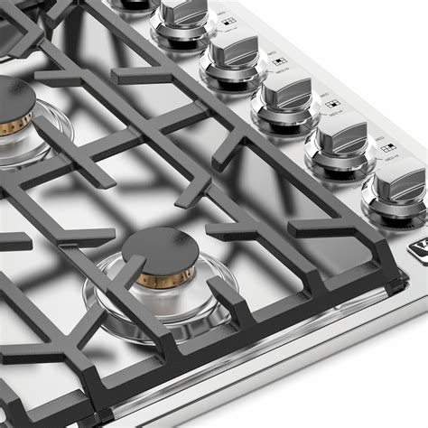 stainless steel 6 burner gas cooktop